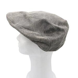 Cremieux Leather‎ Newsboy Cap Men L/XL Gray Golf Casual Staple Timeless Classic